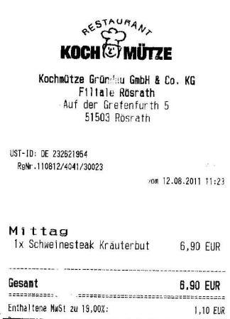 sgte Höffner Kochmütze Restaurant
